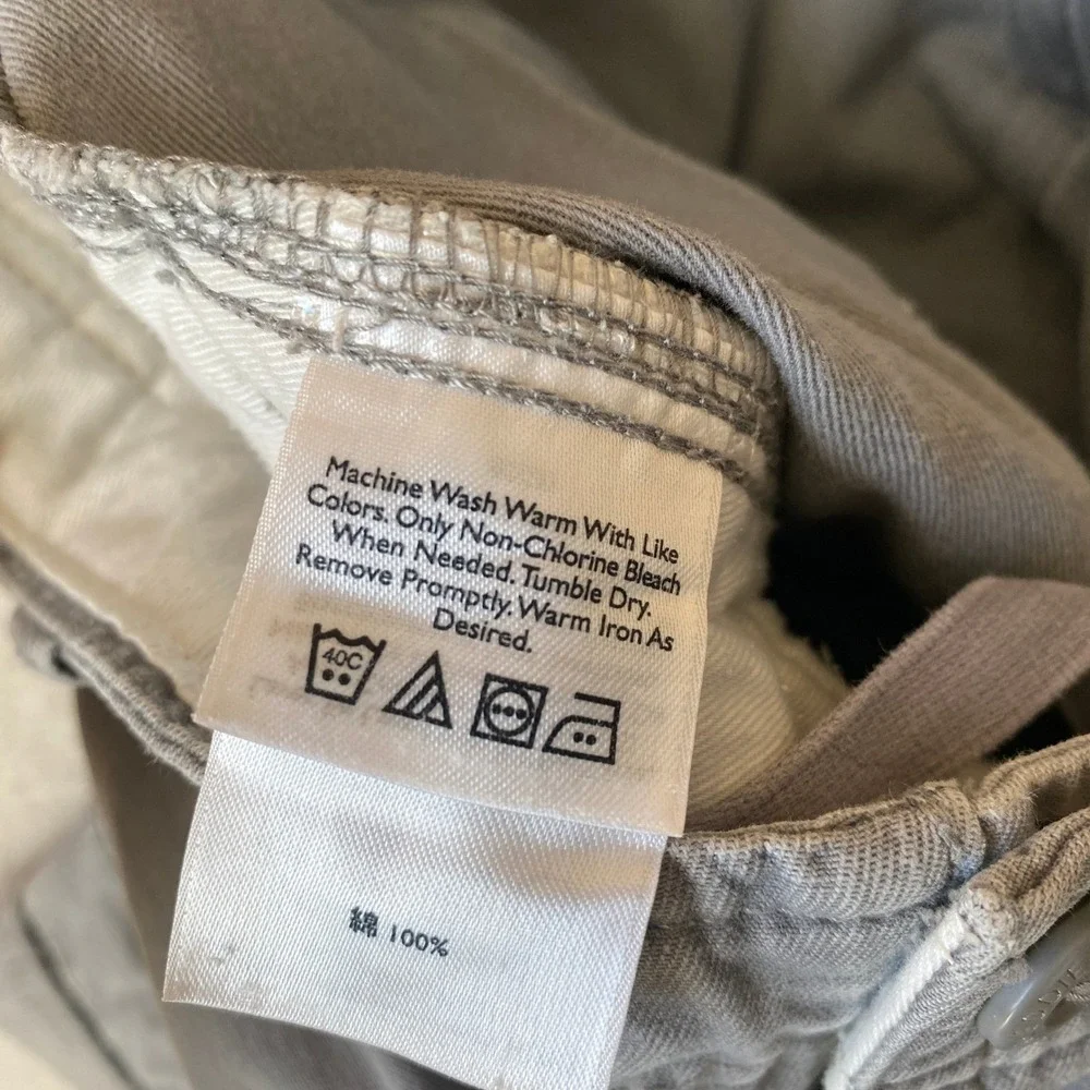 Eddie Bauer Baggy Cargo Shorts Men Size 35 Gray Thick Cotton Utility Outdoor